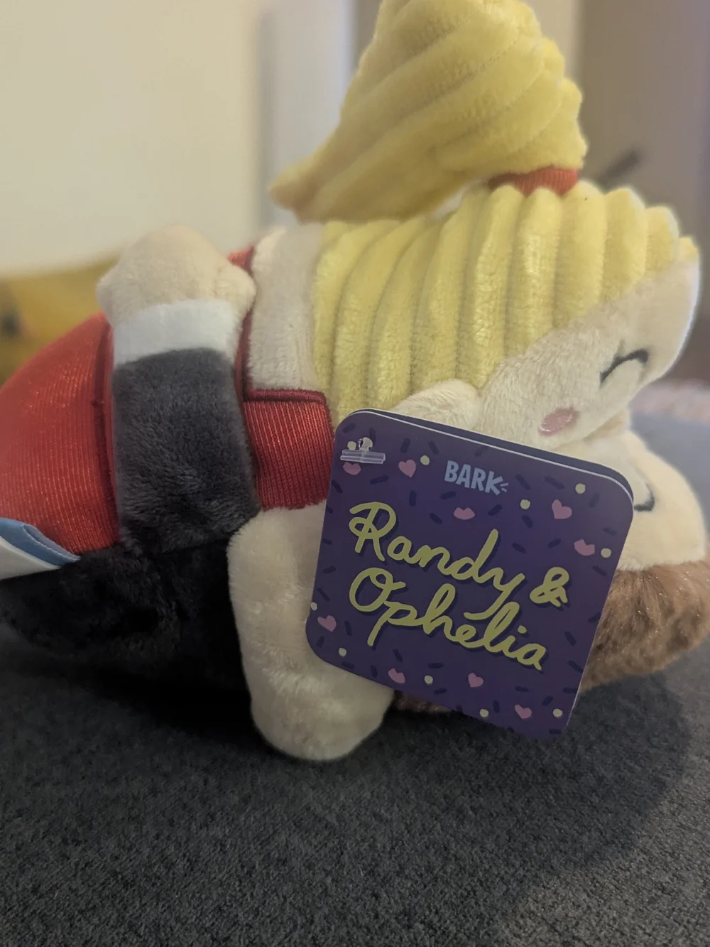 Bark Randy & Ophelia Kissing Couple Plush Dog Toy